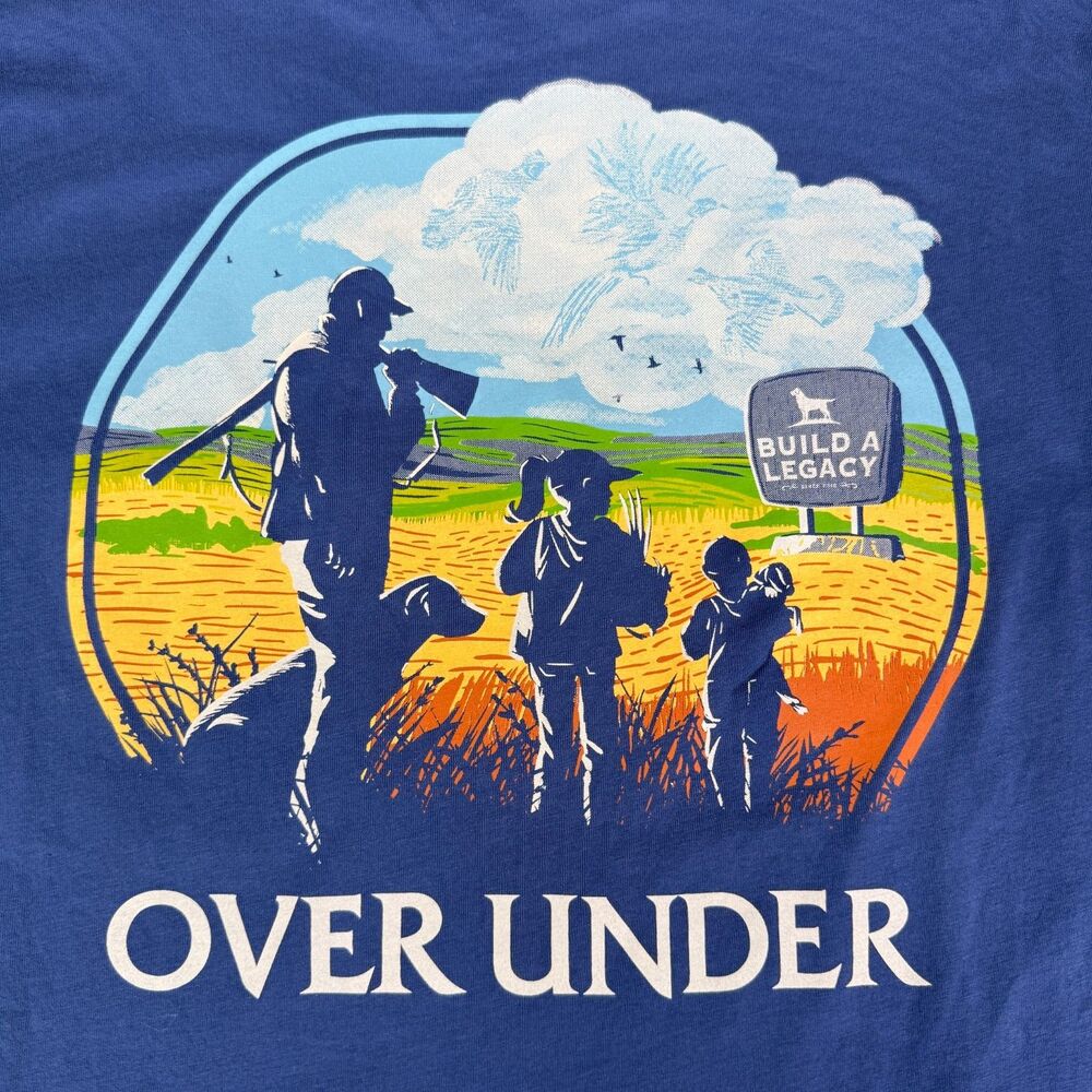 Over‎ Under Shirt Mens M Blue Long Sleeve Pocket Tee Build A Legacy Hunting NWT